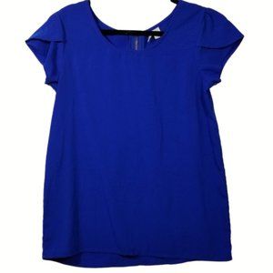 Japna Royal Blue Cap Sleeve Blouse Size Medium